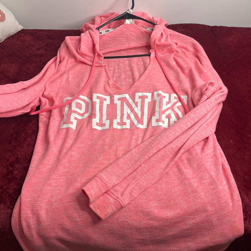 Pink over the shoulder sweatshirt